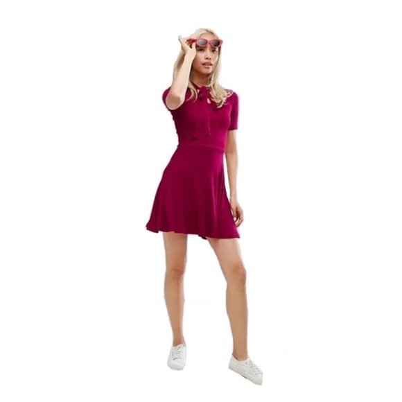 ASOS Dresses & Skirts - 🆕 ASOS mini Tea dressed ribbed with front tie size 6